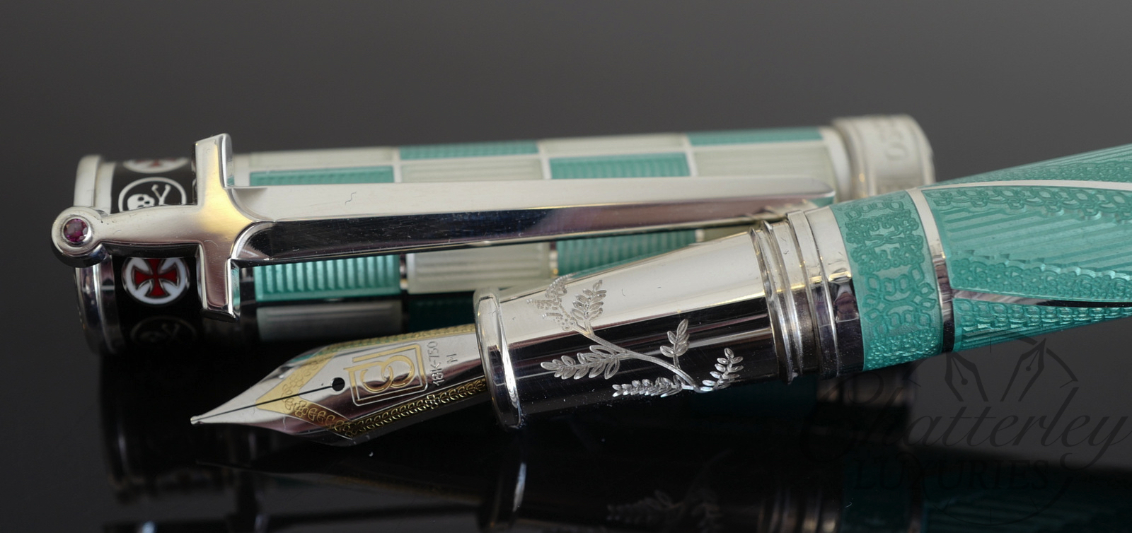 David Oscarson Jacques de Molay Seafoam Green Limited Edition 13/13 Fountain Pen
