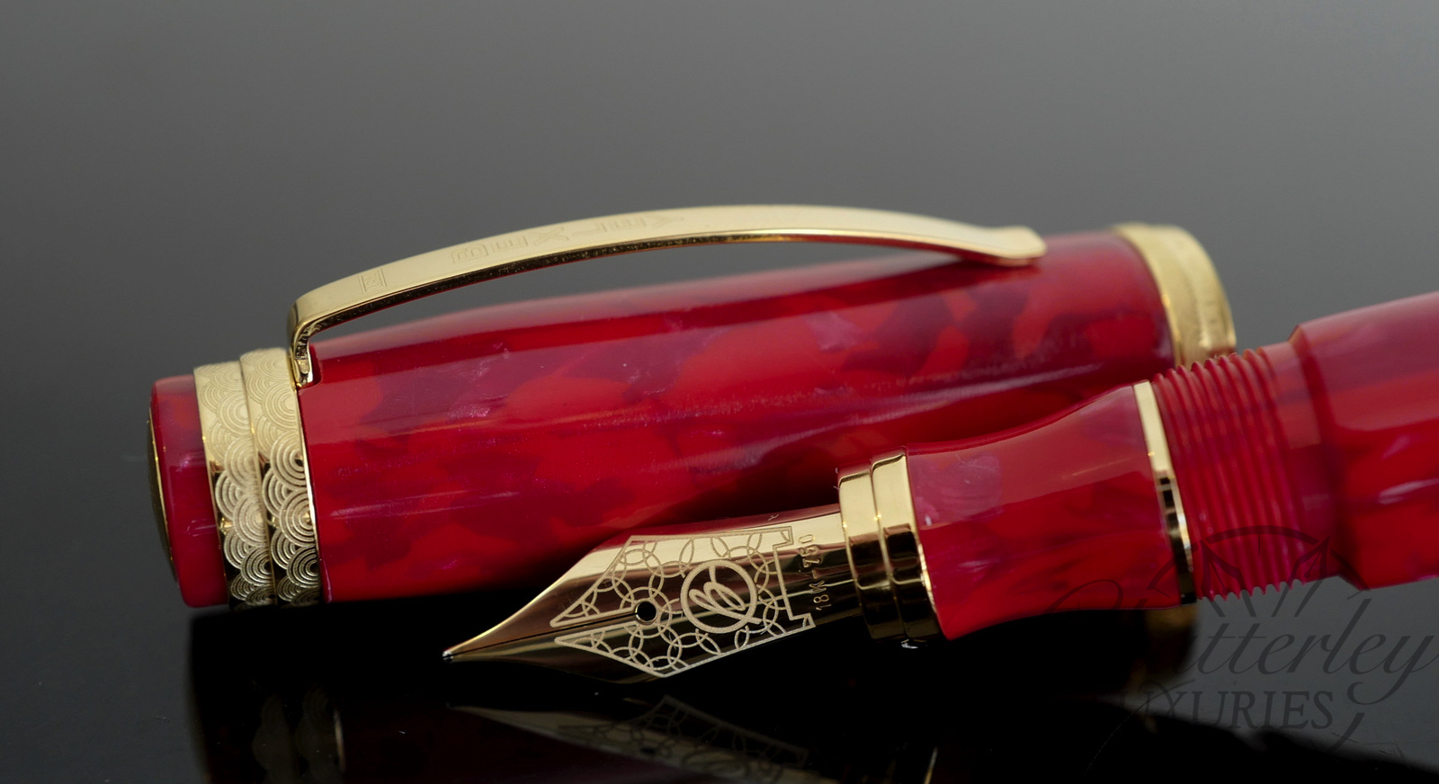 Flash Sale-Bexley Art Deco Waves Miami Red Sunset Limited Edition Fountain Pen