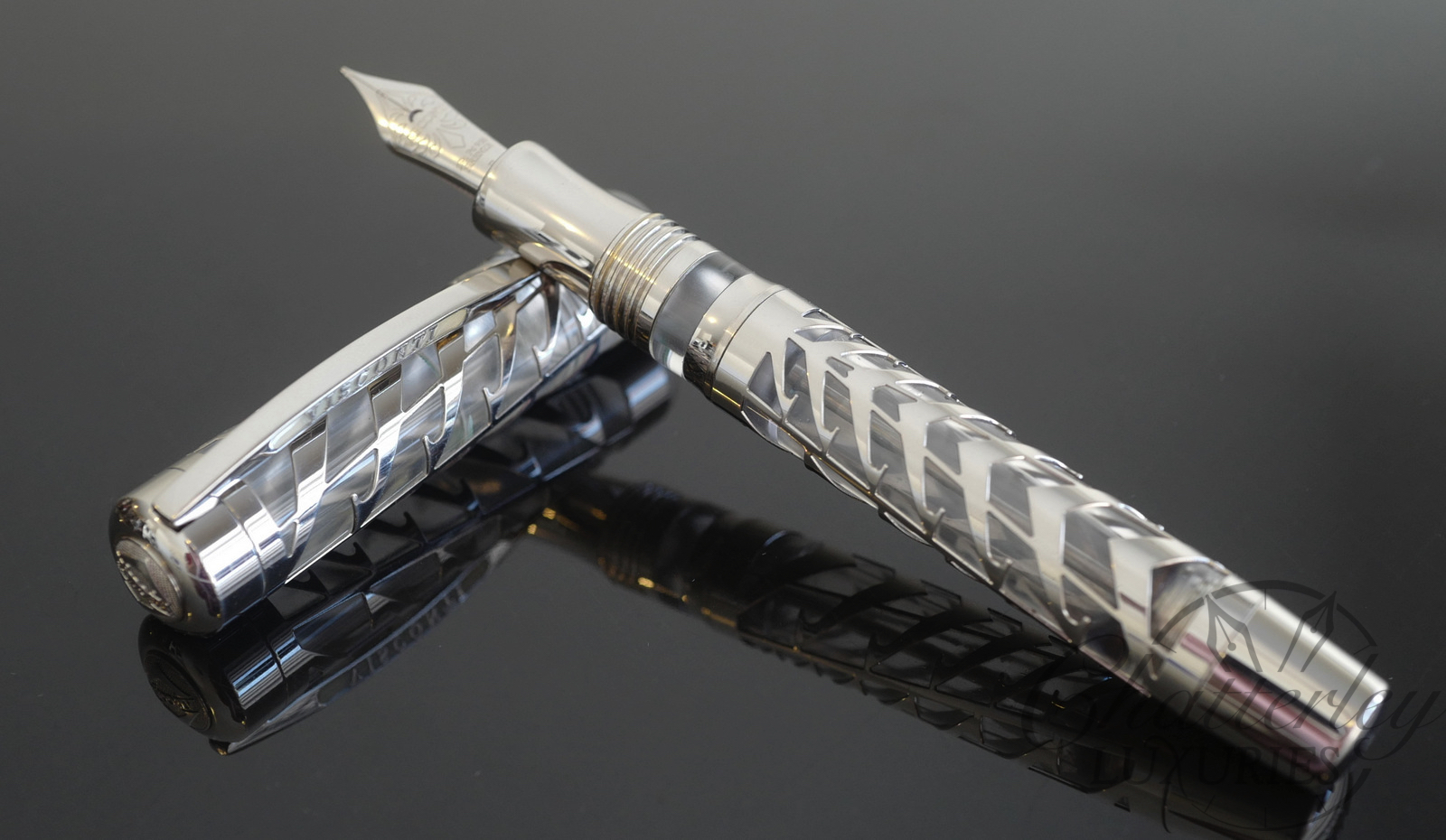 Visconti Limited Edition Skeleton Silver Moon Fountain Pen - Image 5
