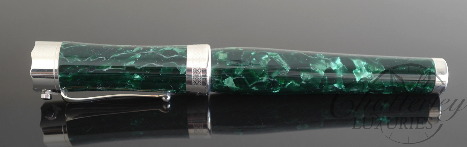 Montegrappa Bartolomeo Ferracina Malachite Green Celluloid Limited Edition Fountain Pen - Image 2