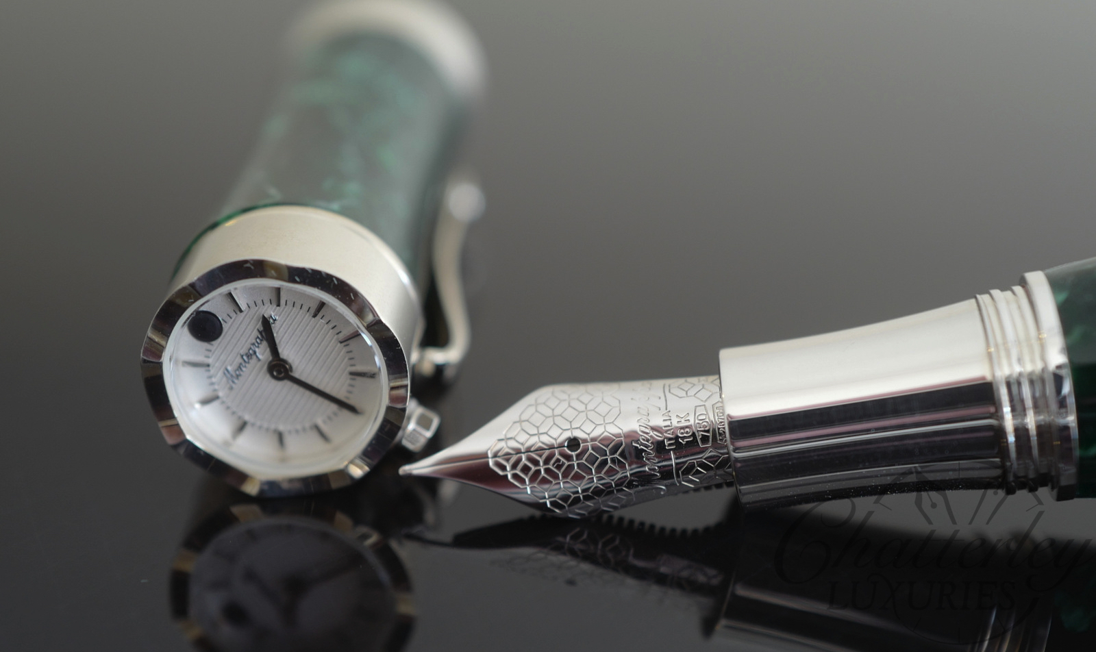 Montegrappa Bartolomeo Ferracina Malachite Green Celluloid Limited Edition Fountain Pen - Image 4