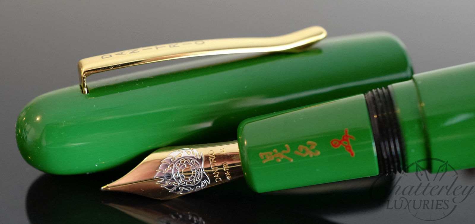 Danitrio Roiro-migaki Grass Green on Takumi Fountain Pen