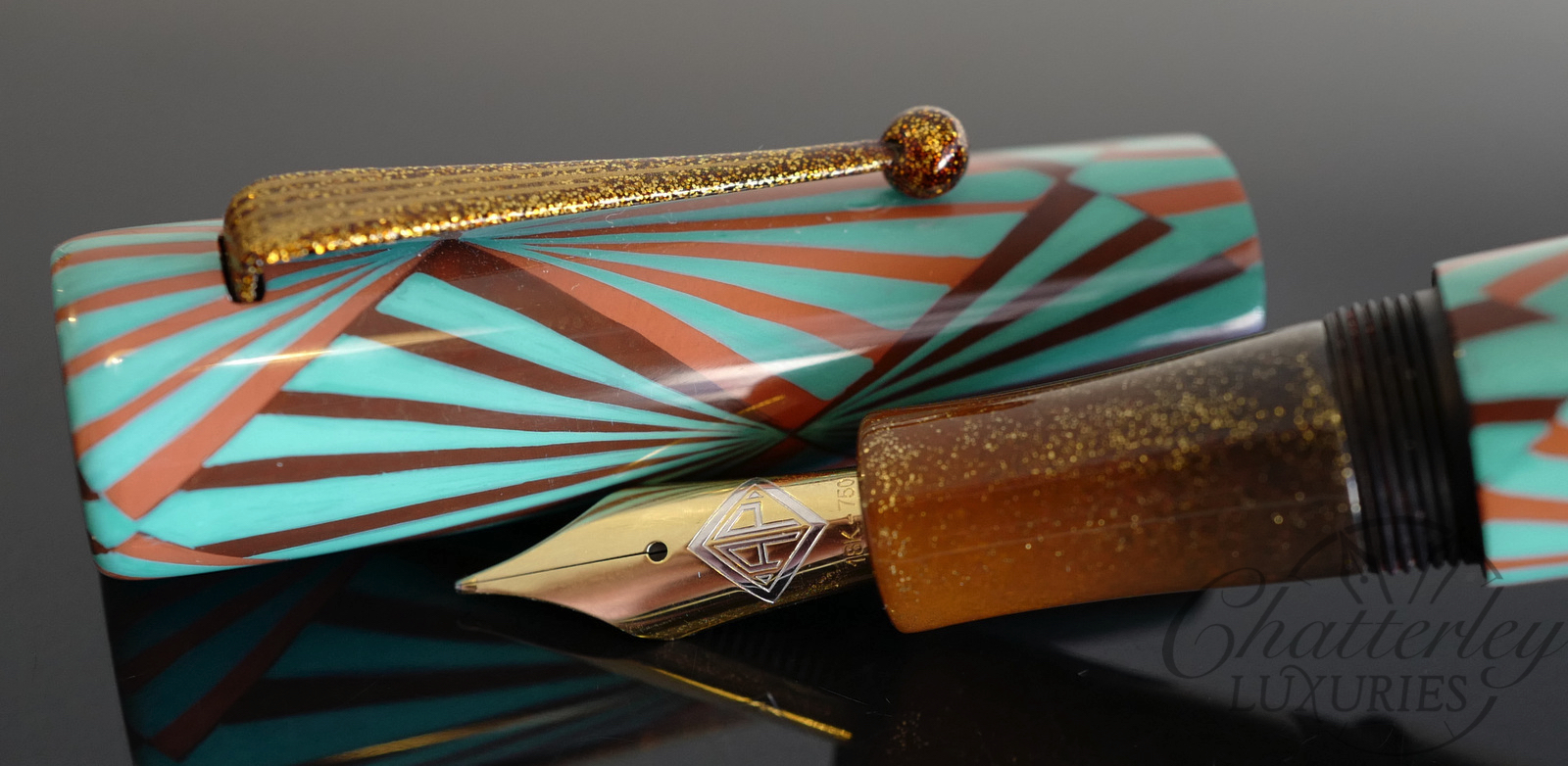 Flash Sale - AP Limited Edition "Bespoke"  Russian Lacquer Art Deco Fountain Pen