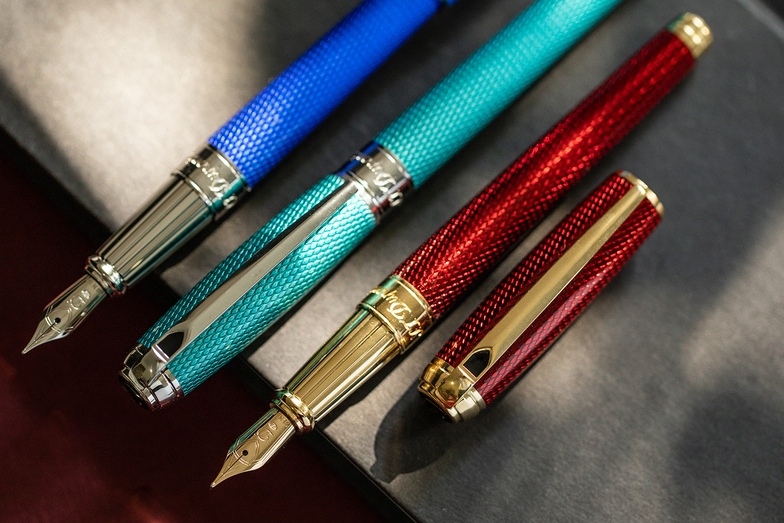 S.T. Dupont Diamond Guilloche Fountain Pen Collection