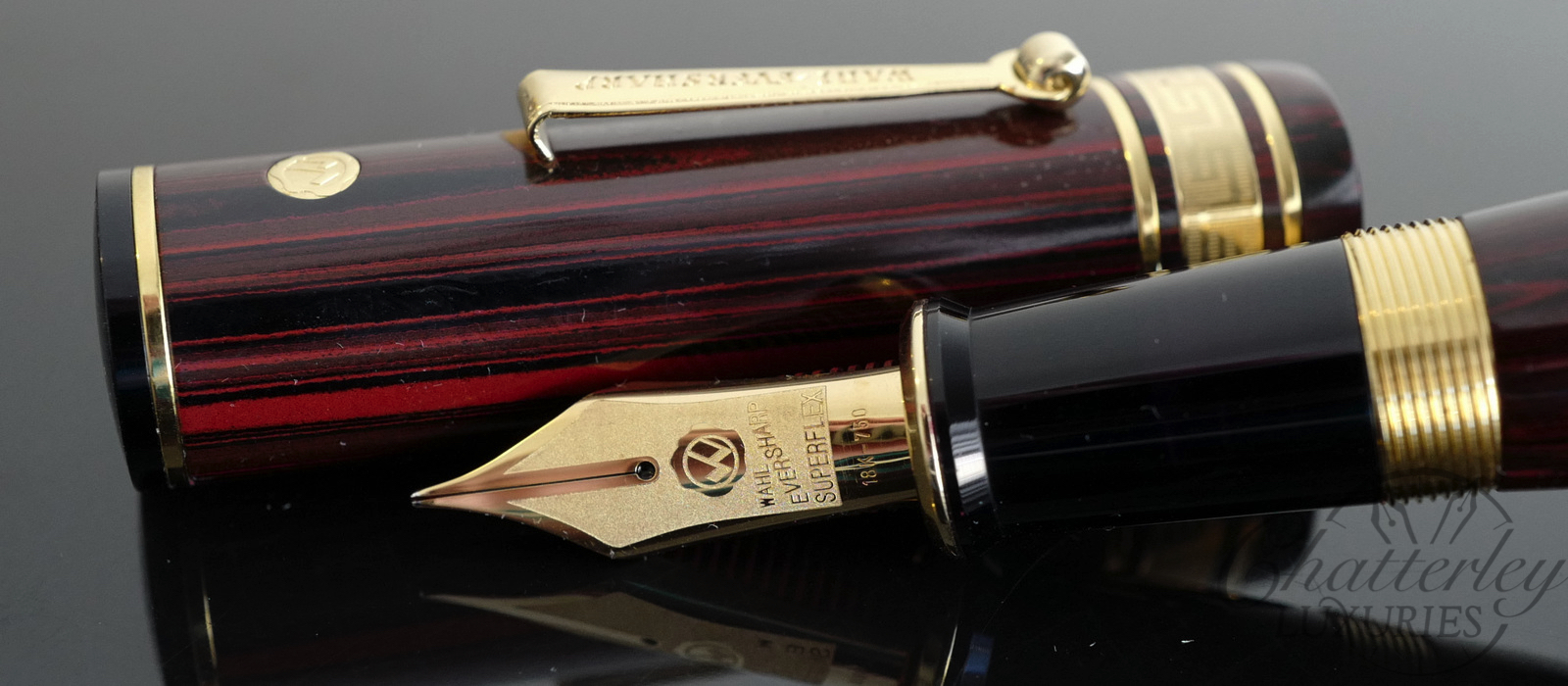 Wahl Eversharp DECOBAND Gold Seal Rosewood Oversized Collection Fountain Pen