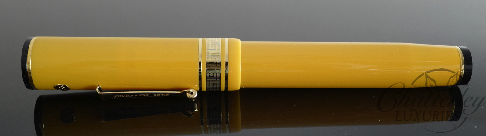 Wahl Eversharp DECOBAND Gold Seal Oversized Collection Mandarin Yellow Fountain Pen - Image 2