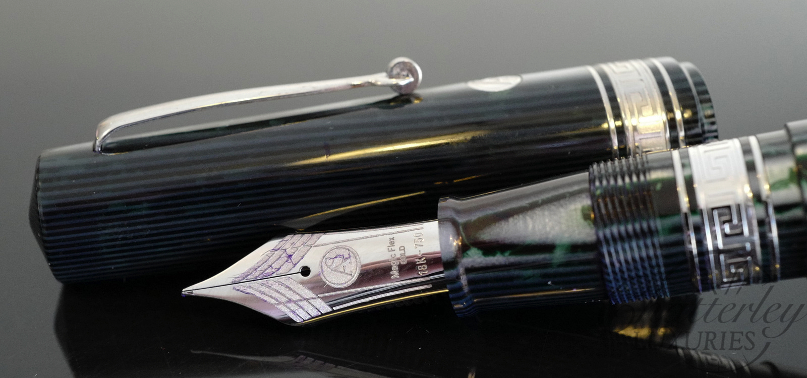 Armando Simoni Club Bologna Extra Arco Green Celluloid Fountain Pen