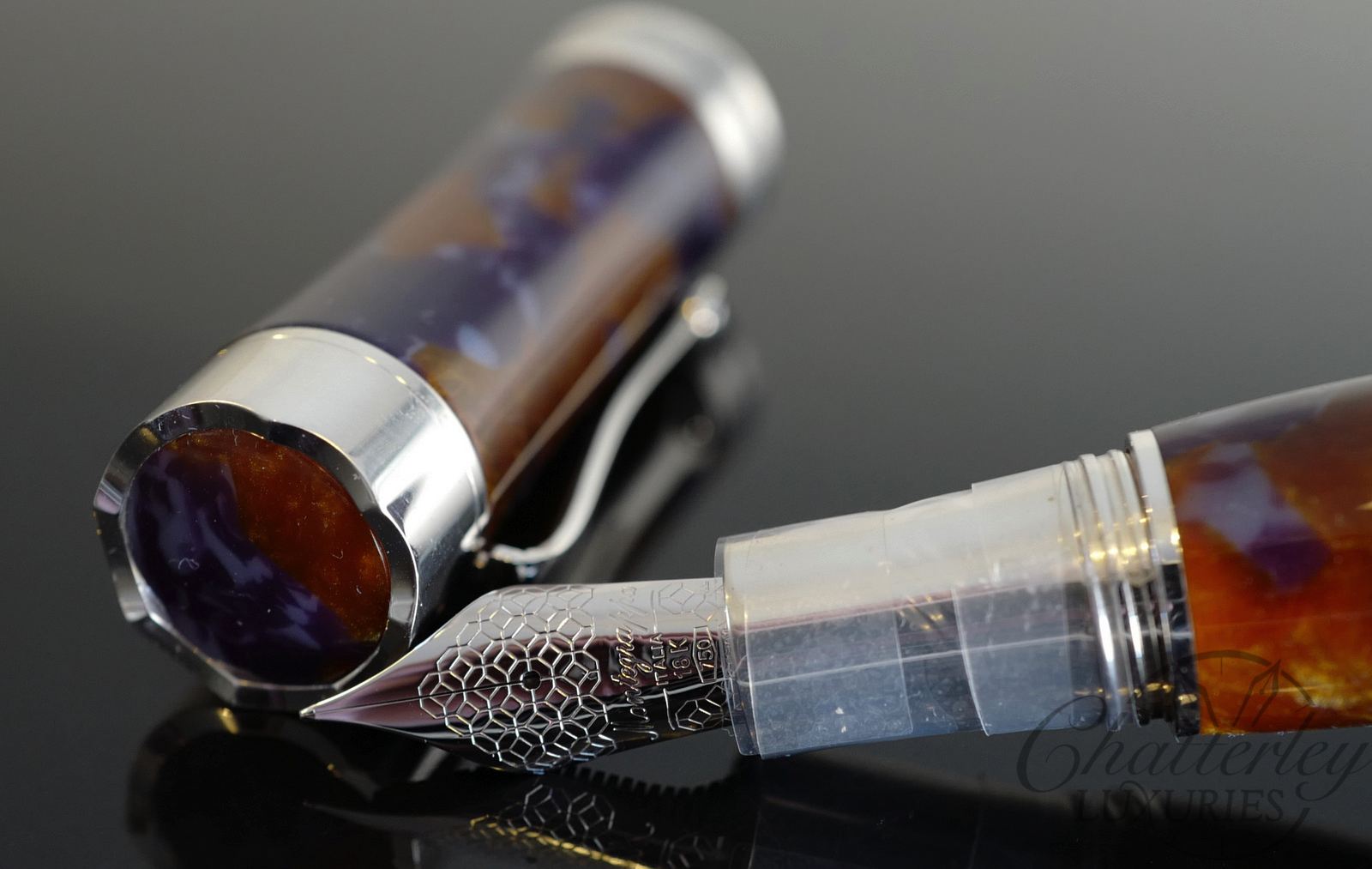 Flash Sale-Montegrappa Ferracina Timeless Oversized Lapis Celluloid Limited Edition Fountain Pen
