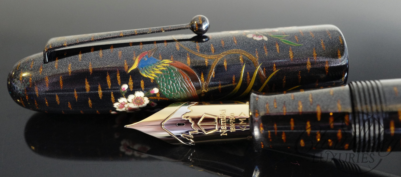Namiki Emperor Maki-e Rakucho Birds and Weeping Cherry Blossom Fountain Pen