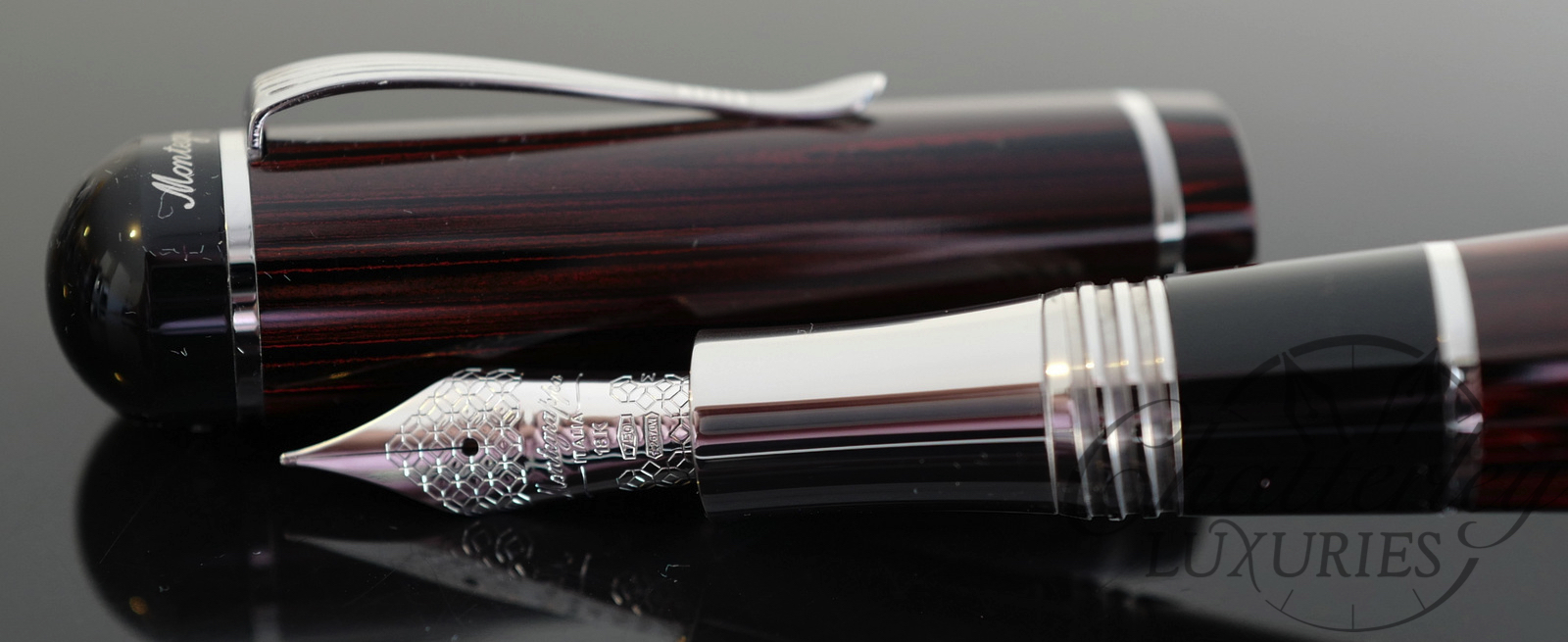 Closeout - Montegrappa Mia Carissima Oversized Ebonite Black Currant Limited Edition Fountain Pen