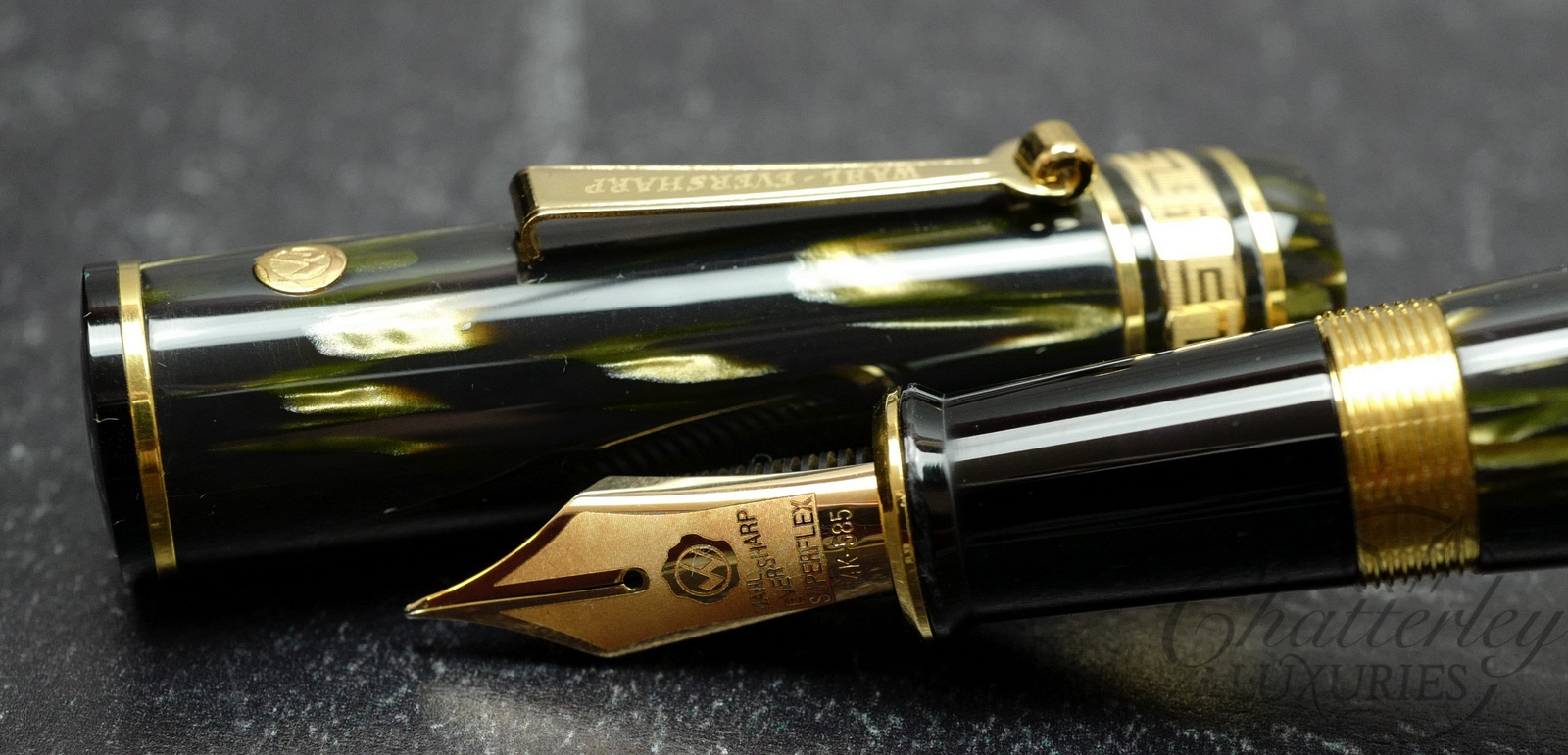 Wahl Eversharp DECOBAND Gold Seal Oversized Green Seaweed Limited Edition Fountain Pen