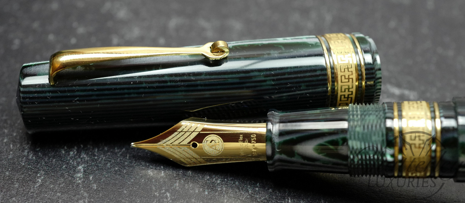 Armando Simoni Club Bologna Extra Arco Green Celluloid Fountain Pen