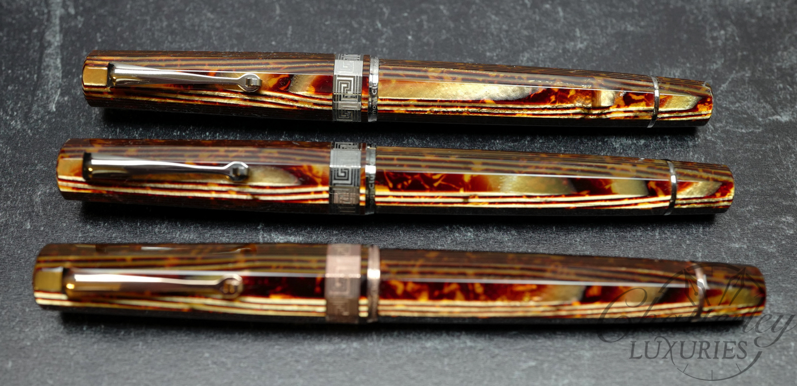 Armando Simoni Club Gladiatore Medio Arco Bronze Arco Brown Celluloid Fountain Pen
