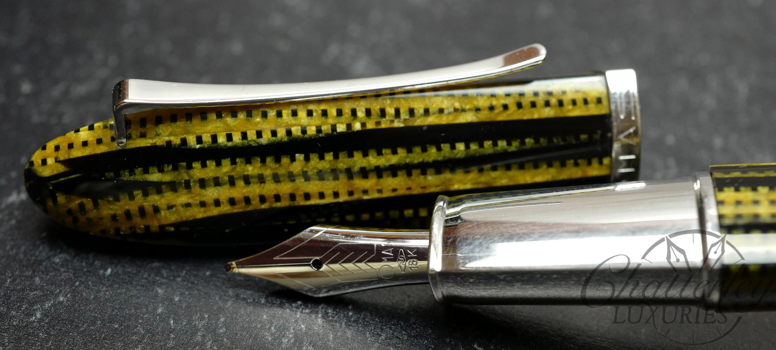 Omas 360 Burkina Celluloid Silver Trim Fountain Pen