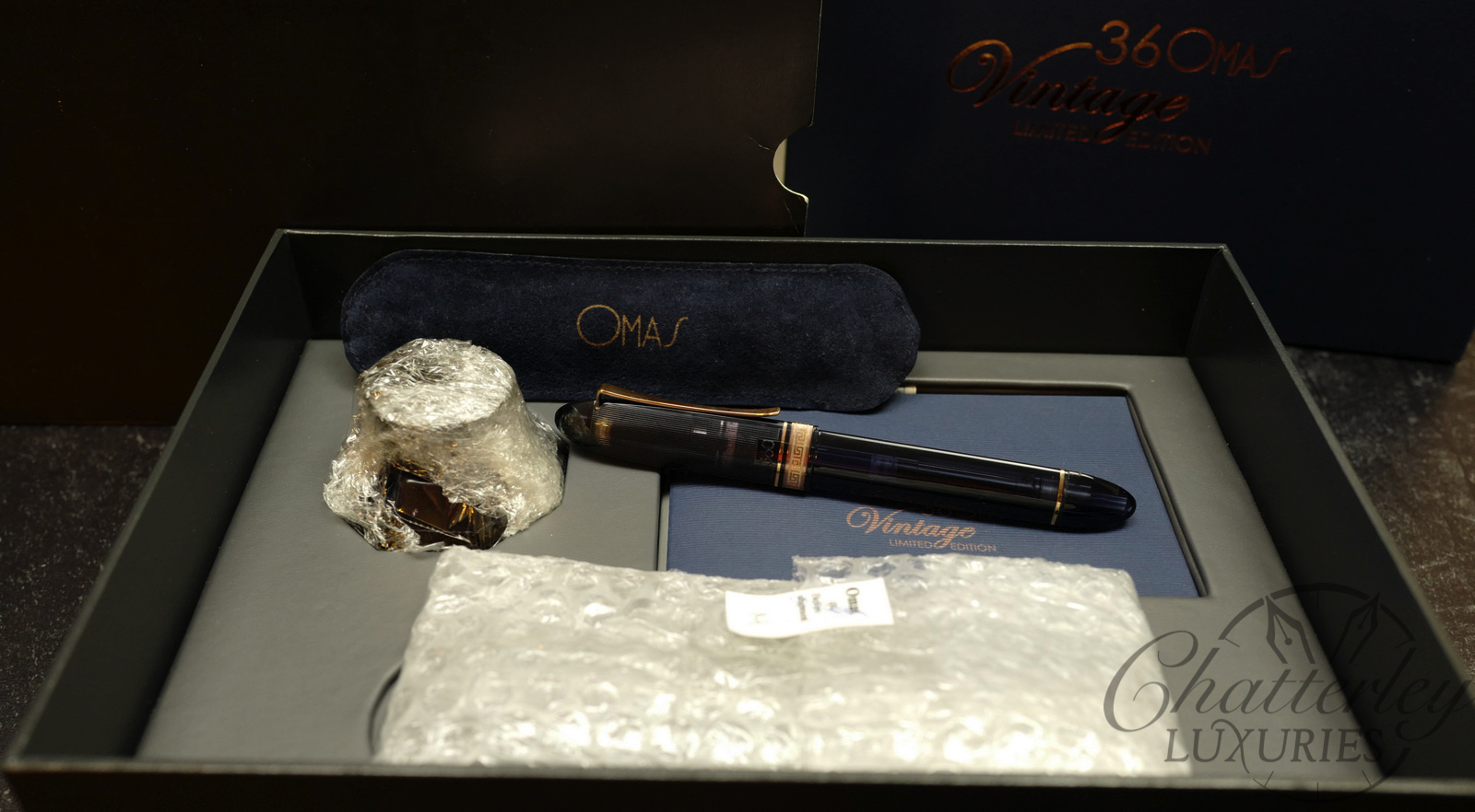 Omas 360 Fountain Pen Vintage Limited Edition Transparent Blue - Image 2