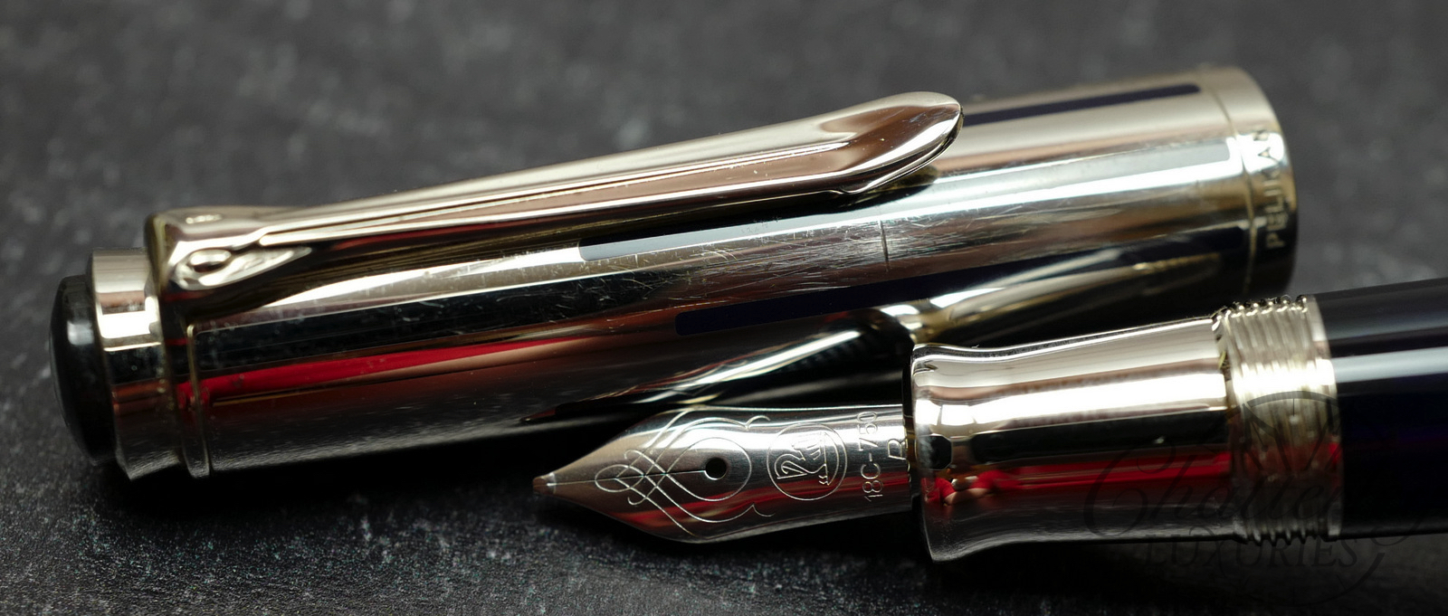 Pelikan M625 Dark-Blue Transparent Souverän Fountain Pen