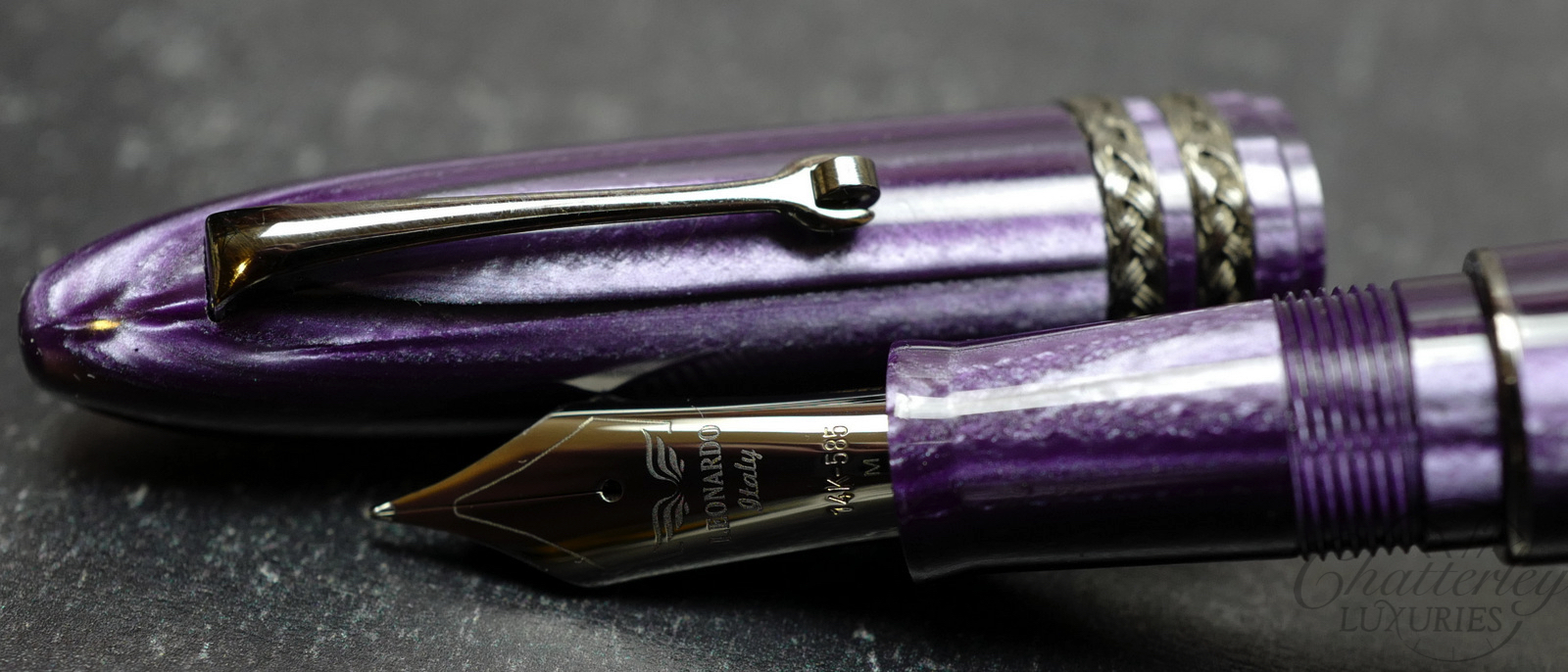 Leonardo for Chatterley Grande Furore "Noble Argon" Purple Celluloid Nitrate Fountain Pen