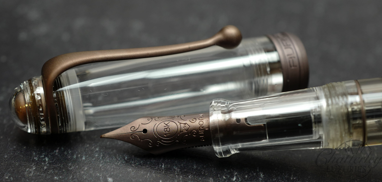 Closeout - Aurora Trilobiti 388 Cioccolato Limited Edition Demonstrator Fountain Pen - Image 3