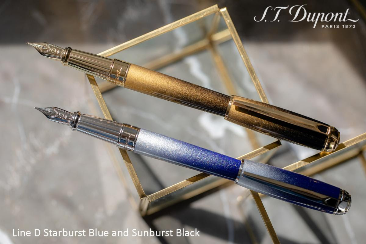 S.T. Dupont Line D Starburst and Sunburst Fountain Pen Collection