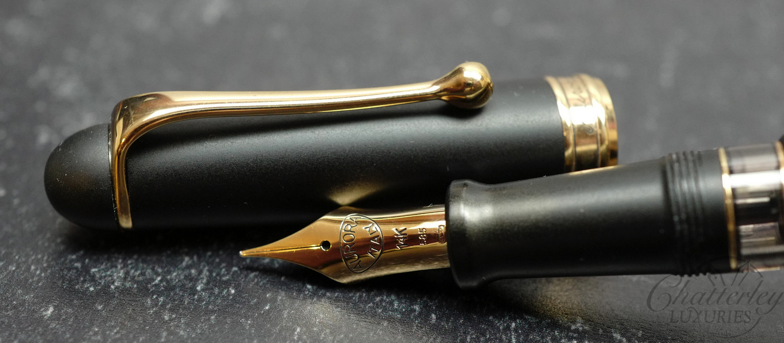 Aurora 88 Black Satin Fountain Pen (809-P) with Flex nib