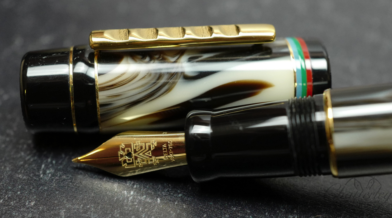 Delta Mapuche Special Limited Edition Fountain Pen Gold Vermeil Push Button Filler