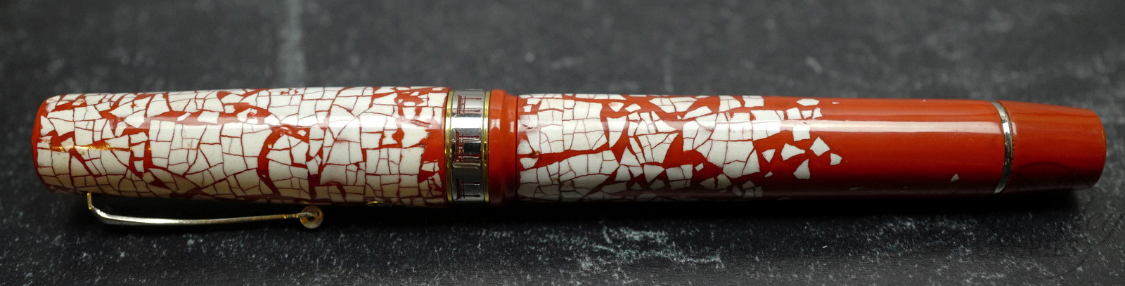 Chatterley/Armando Simoni Club Oversized Bologna Extra Orange Urushi Eggshell Snowflake Bamboo Fountain Pen - Image 2