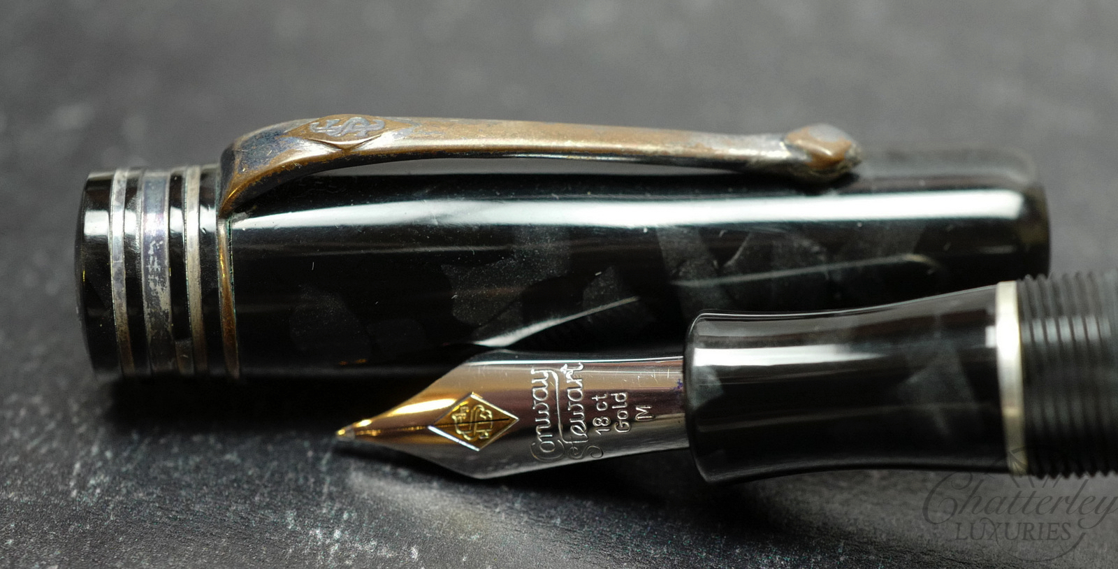 Conway Stewart Wellington Silver Graphite Limited Edition Fountain Pen