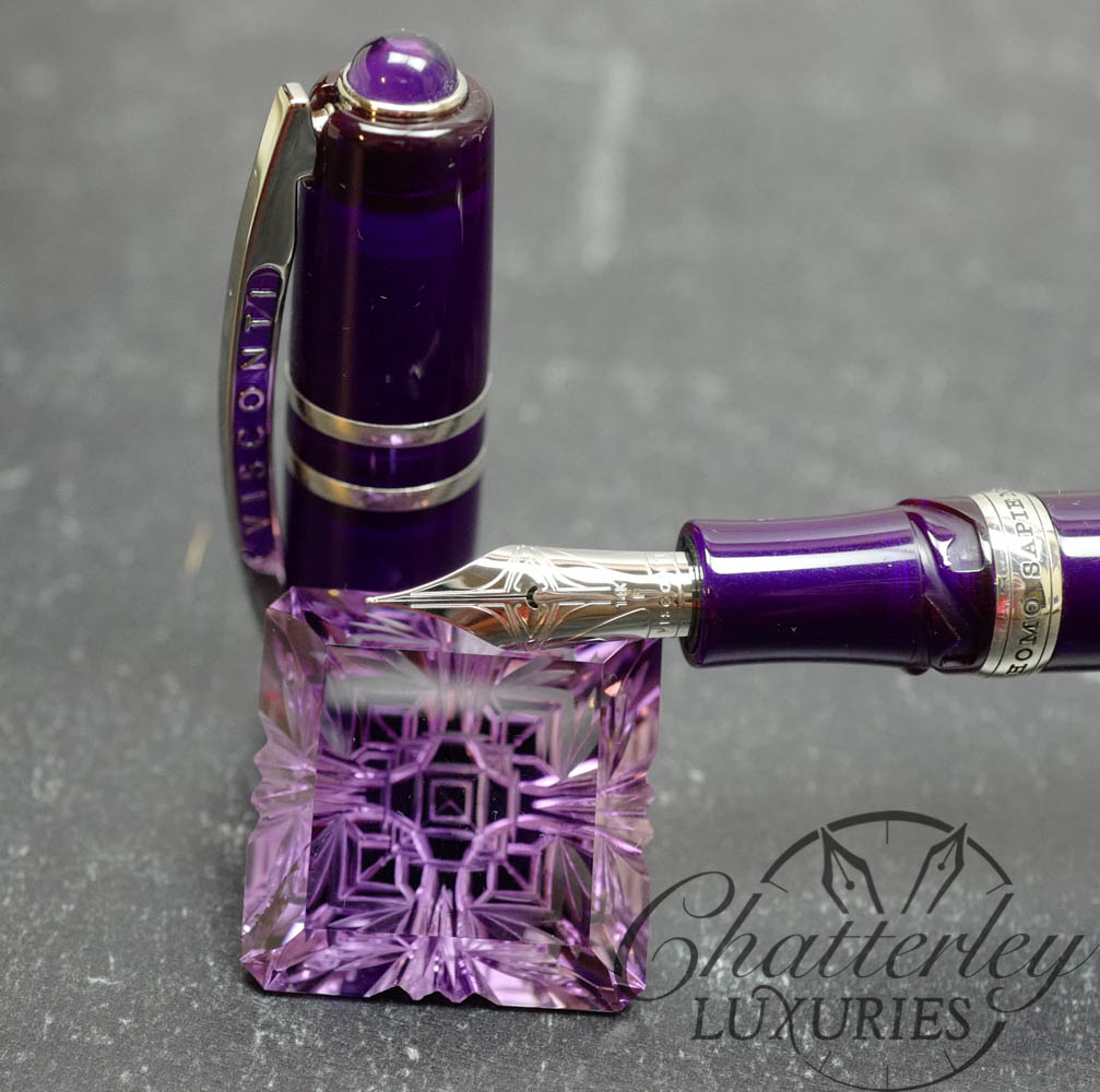Closeout - Visconti Homo Sapiens Demo Stones Fountain Pen - Amethyst