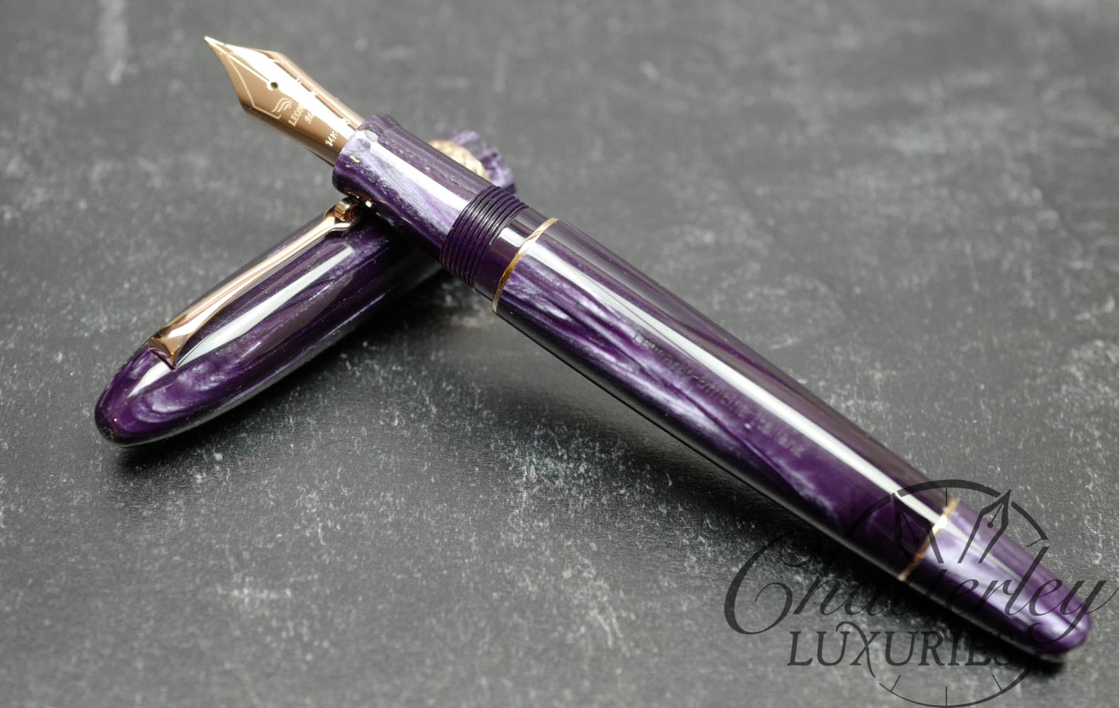 Leonardo for Chatterley Grande Furore "Noble Argon" Purple Celluloid Nitrate Limited Edition Fountain Pen (Rose Trim) - Image 4