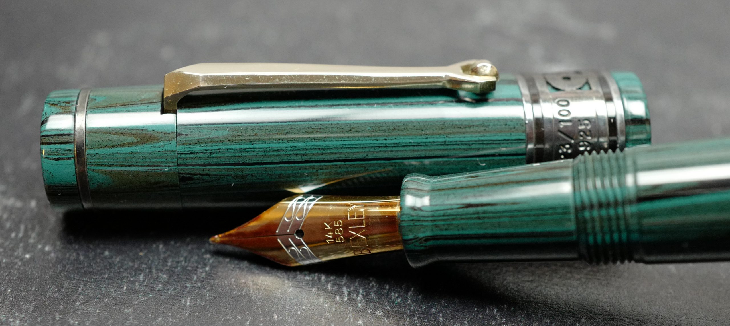 Bexley Decoband Blue Ebonite Fountain Pen