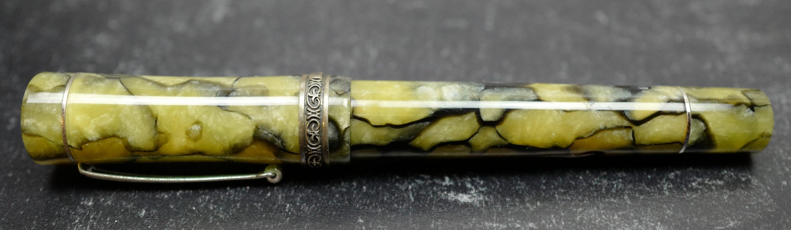 Chatterley Pens / Delta Marmo Venato Limited Edition Celluloid with Silver trim Fountain Pen - Image 2