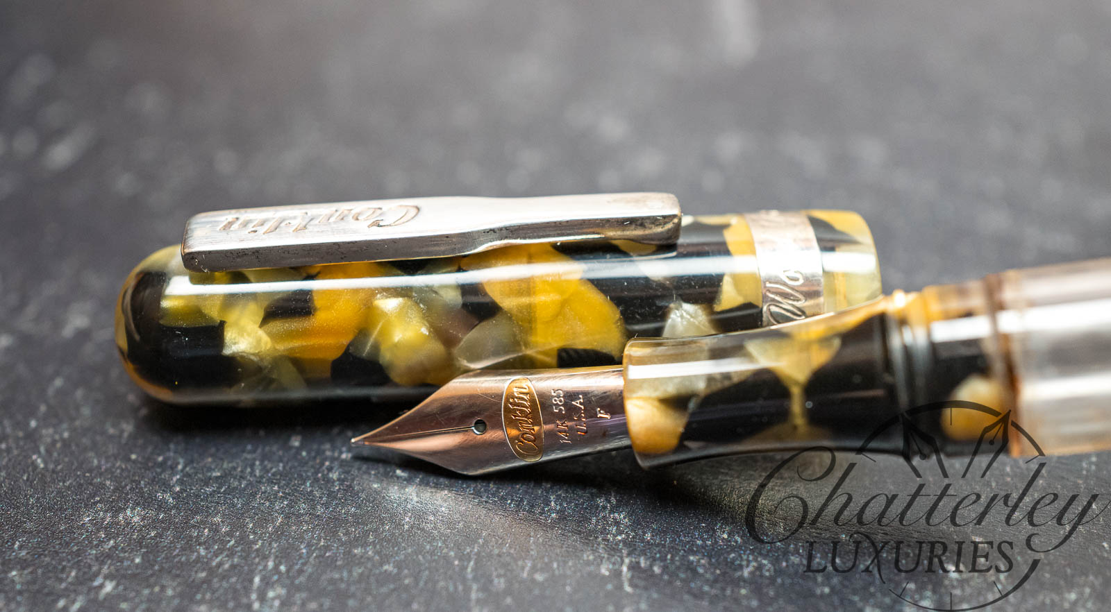 Conklin Nozac Word Gauge Tiger Eye Fountain Pen