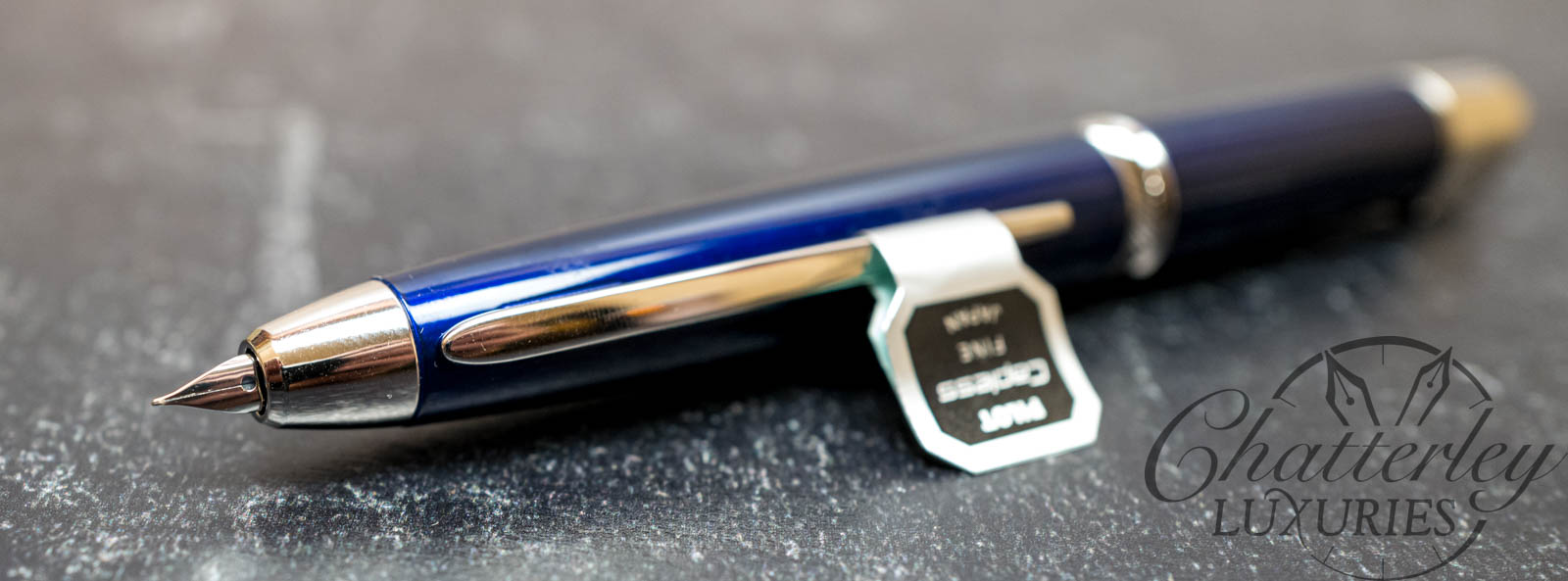 Pilot Vanishing Point LS Blue Fountain Pen with Rhodium Trim