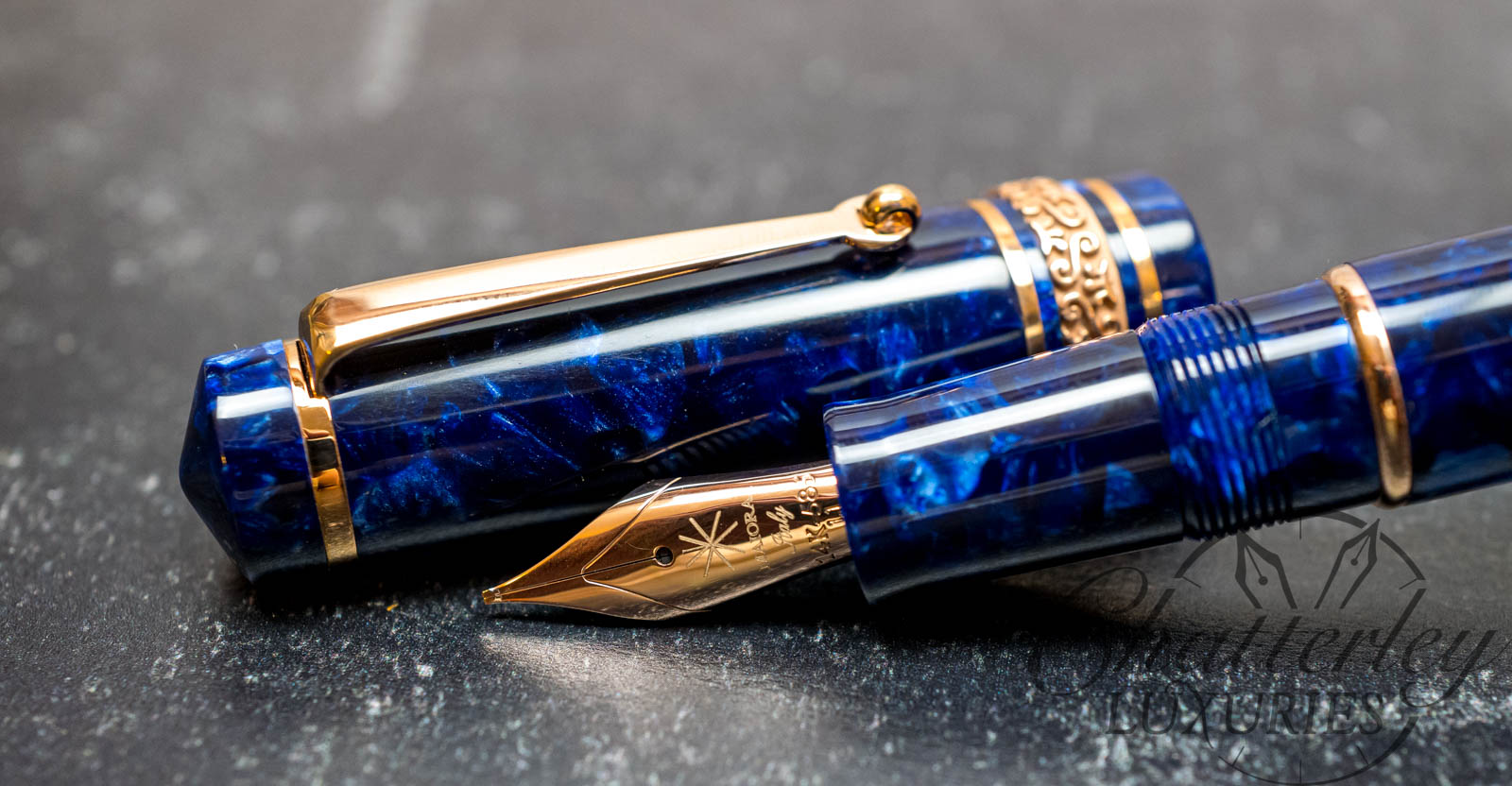 Closeout - Maiora Alpha Capri Fountain Pen with 14k Nib - Rose Gold Trim