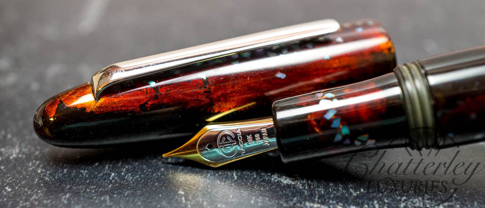 Taccia Miyabi Tsugaru Nuri Mother of Pearl Pave Prototype Fountain Pen