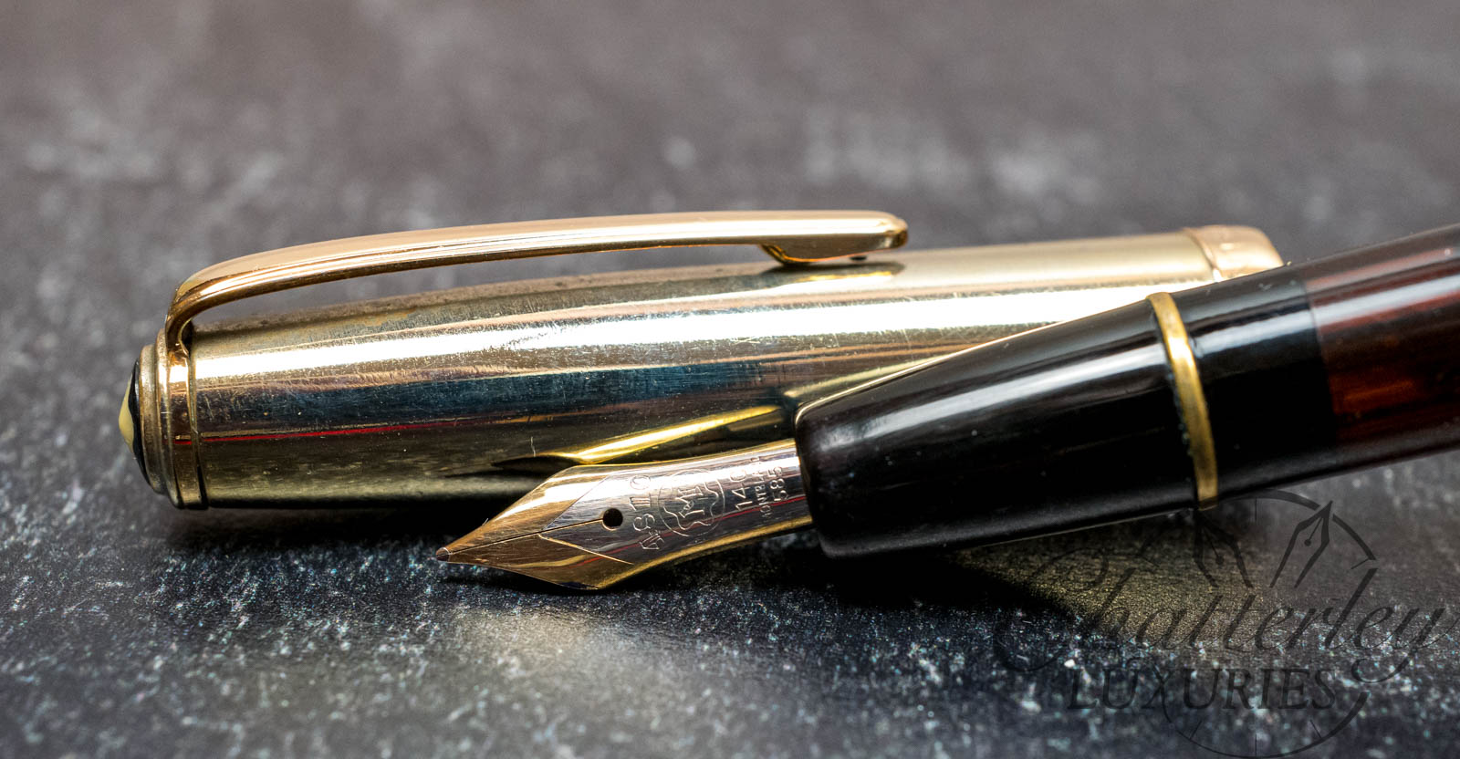 Montblanc Vintage 642 Black with Silver Cap Fountain Pen