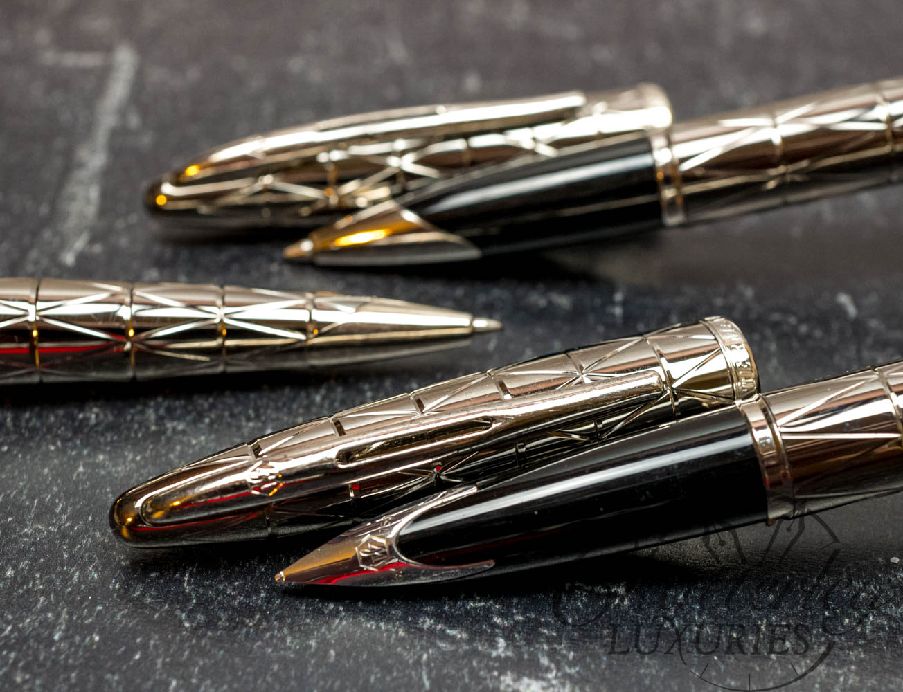 Waterman Carene Gunmetal Silver Pen Set