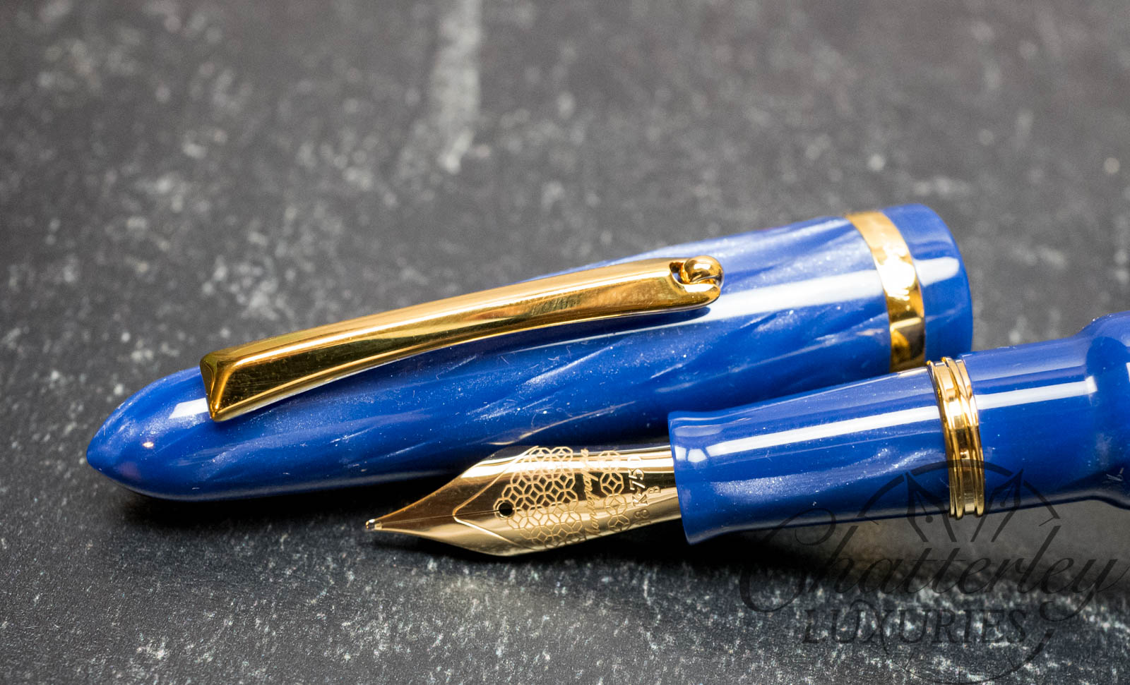 Montegrappa Venetia Glittering Blue Celluloid Limited Edition Fountain Pen