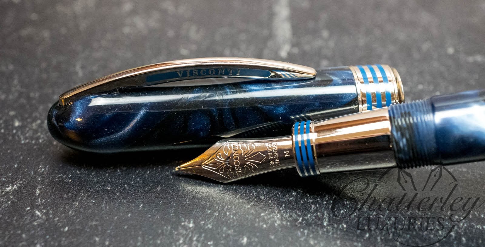 Visconti Saturno Collection Limited Edition Blue Titan Fountain Pen