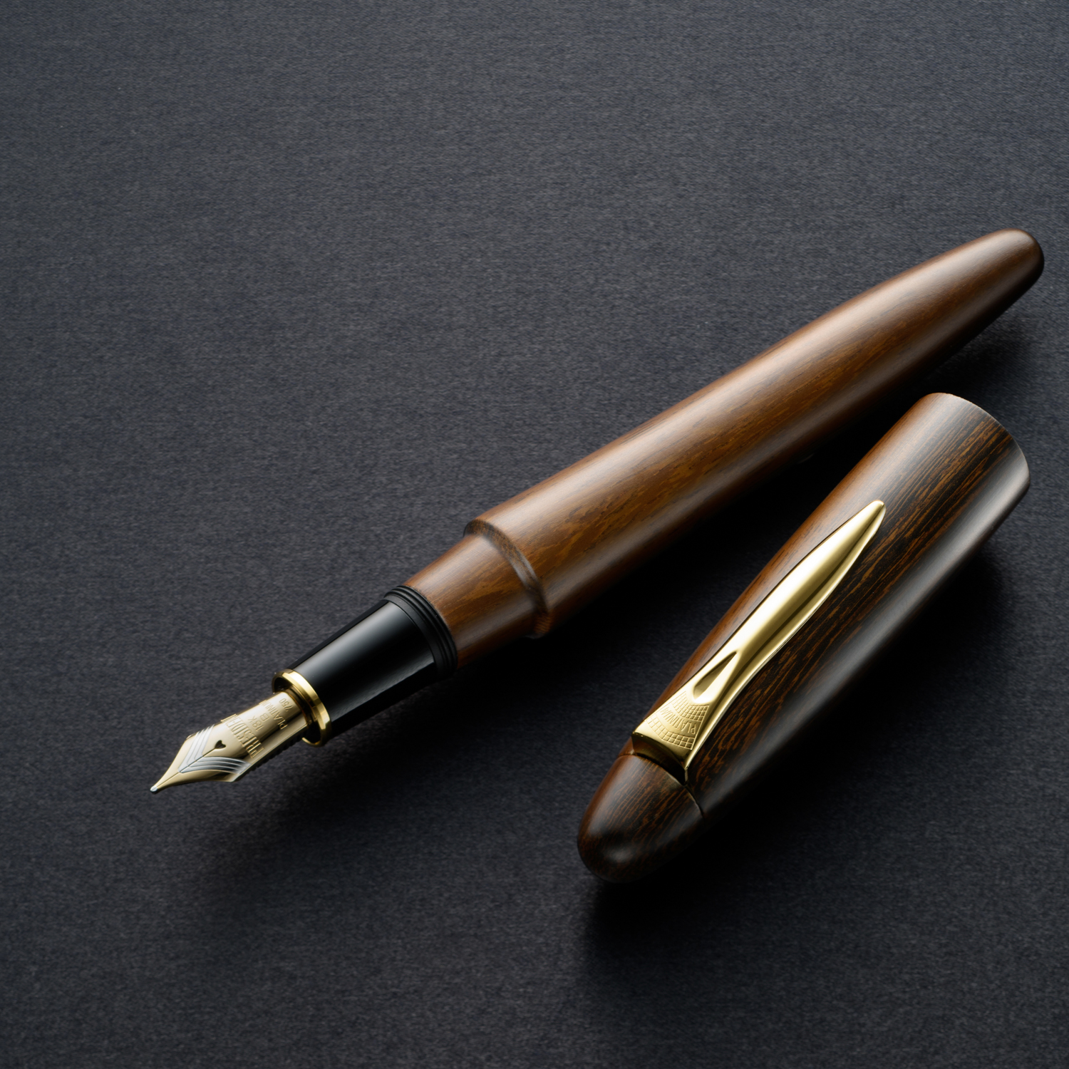 Platinum Izumo Tagayasan Bombay Black Matte Wood Fountain Pen