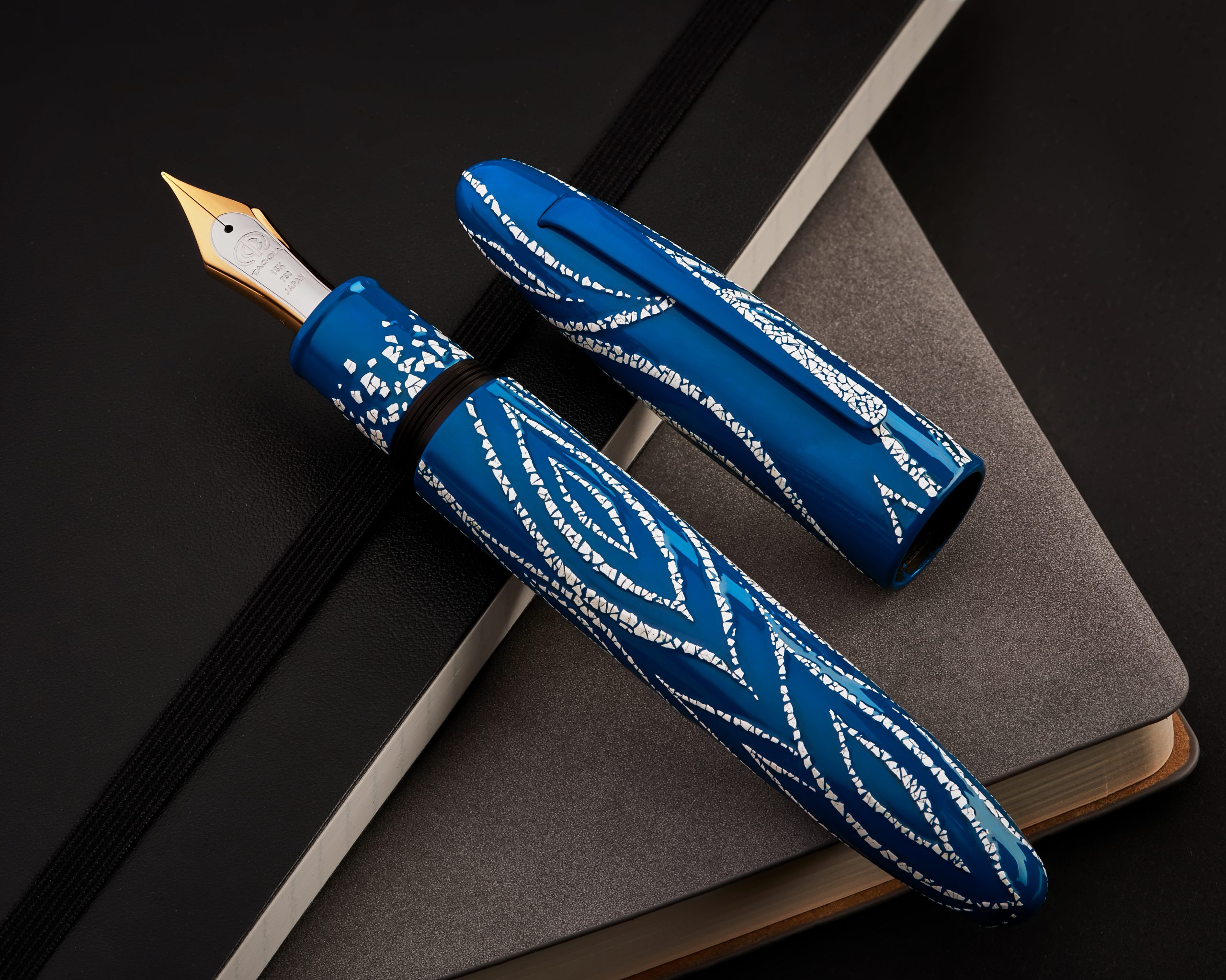 Taccia Limited Edition Miyabi Empress King Of Pen Fossils in the Sky Lapis Blue Fountain Pen