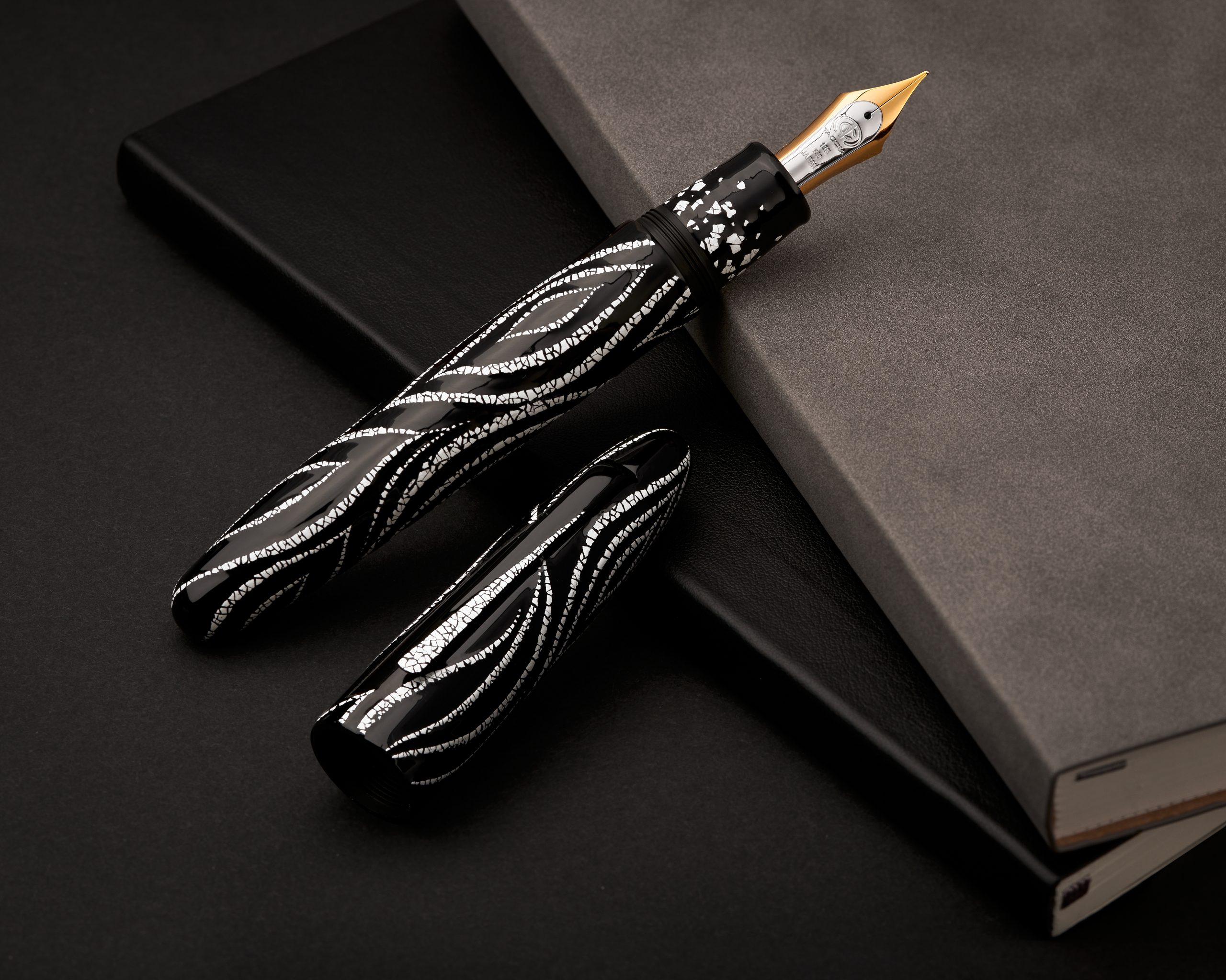 Taccia Limited Edition Miyabi Empress King Of Pen Fossils in the Sky Shadow Black Fountain Pen
