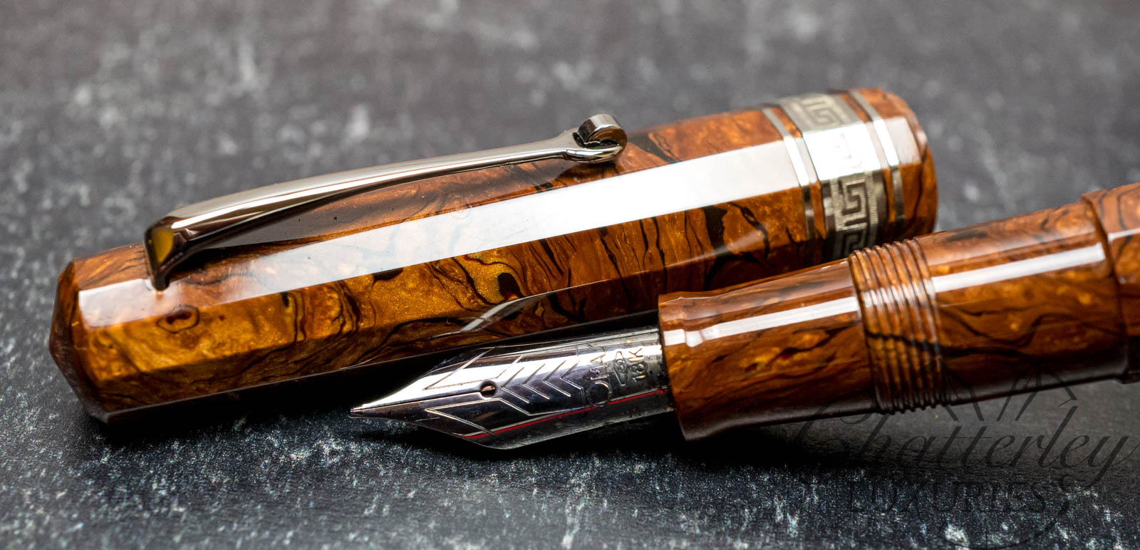 Omas Old Style Paragon Burlwood Celluloid Fountain Pen