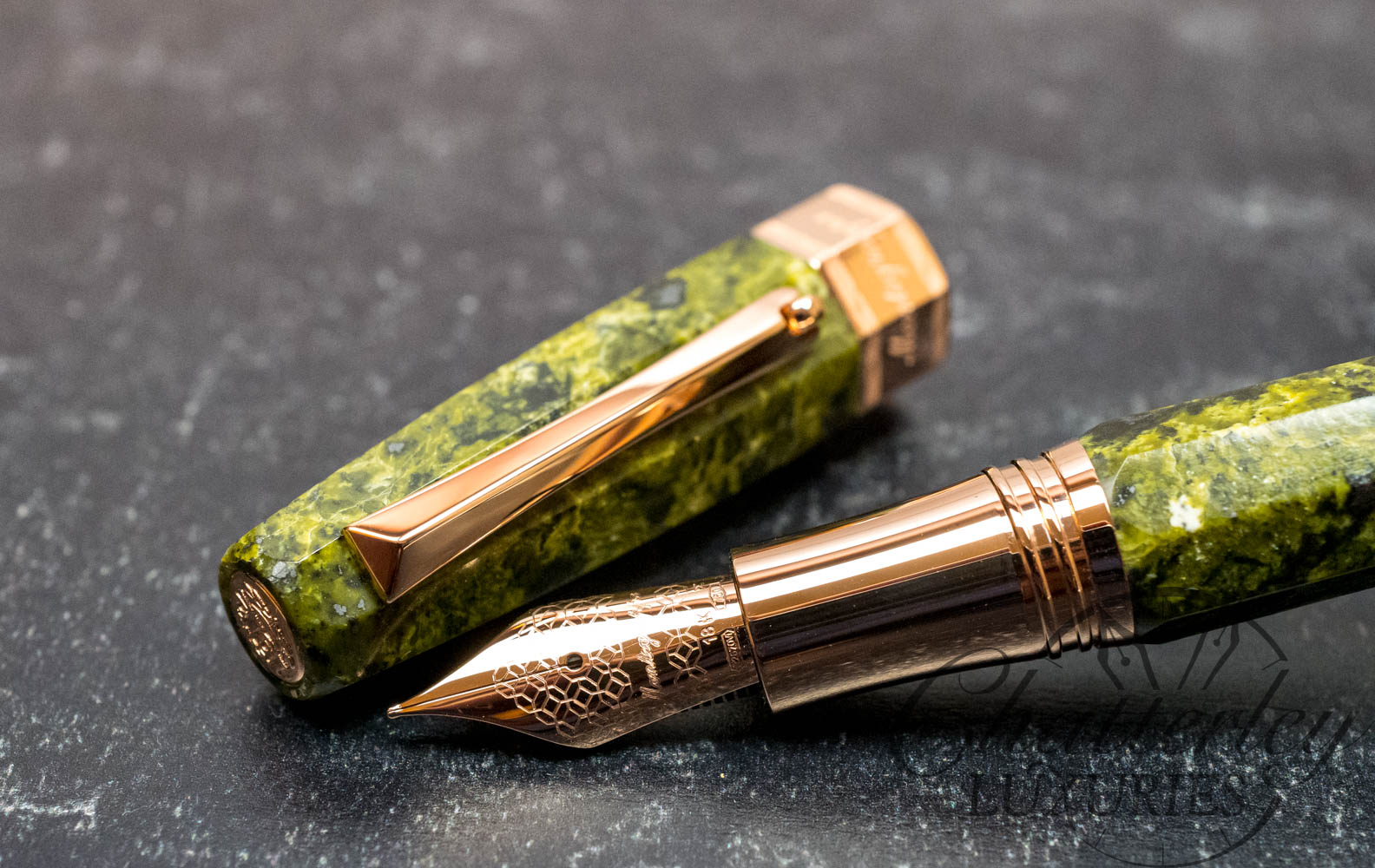 Chatterley/ Montegrappa Extra Otto Bowenite Jade Marble Limited Edition Fountain Pen
