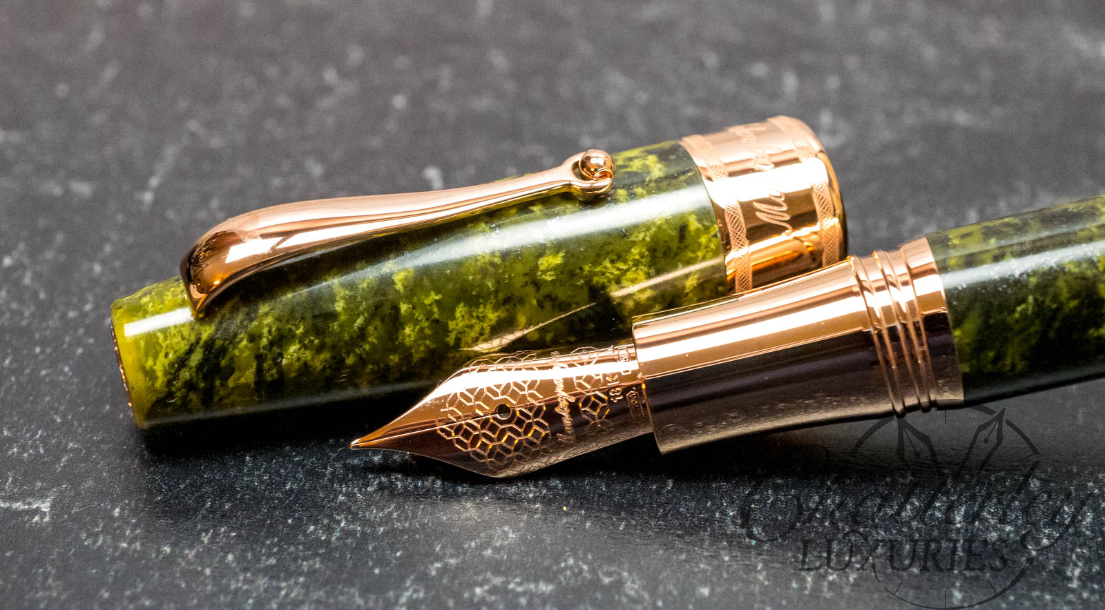 Chatterley/ Montegrappa Extra Bowenite Jade Marble Limited Edition Fountain Pen