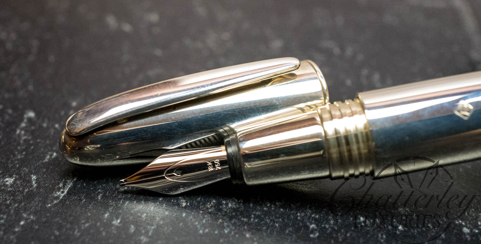 Dunhill Torpedo Sterling Silver Ballpoint and Dip Fountain Pen Combo
