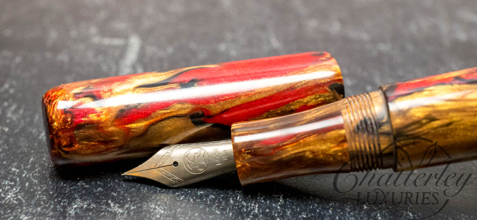 London Pen Company Christopher 14 Model in Golden Rule Resin by Brooks