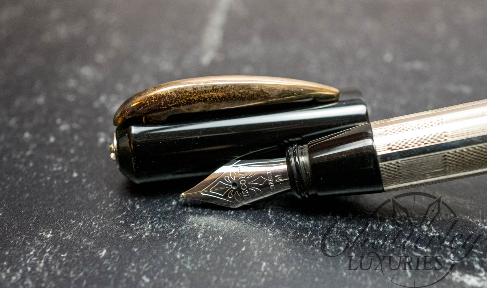 Visconti Rinascimento Silver Checkered Fountain Pen