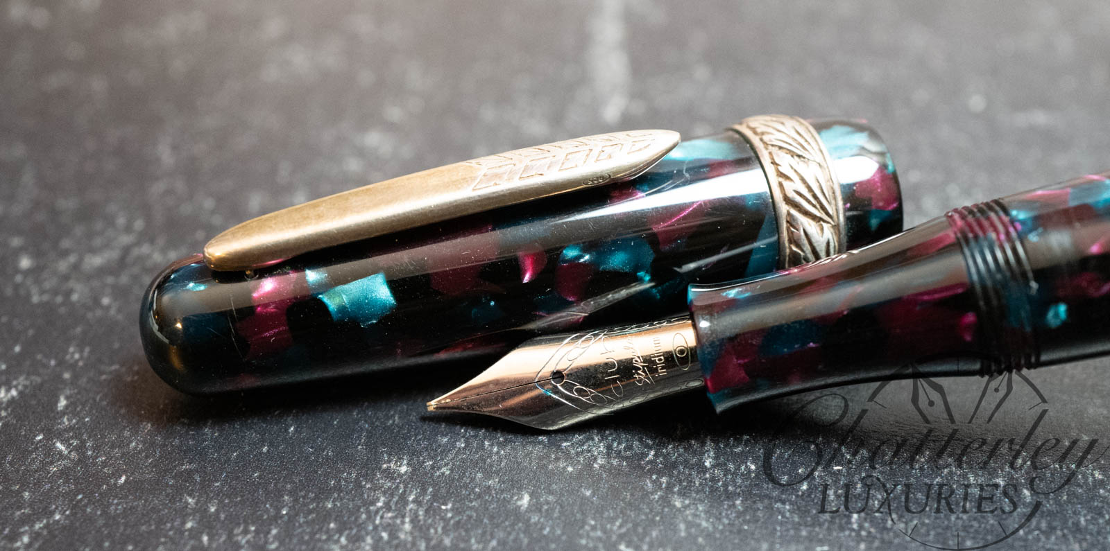 Stipula Etruria Rose & Blue Flecked Limited Edition Fountain Pen