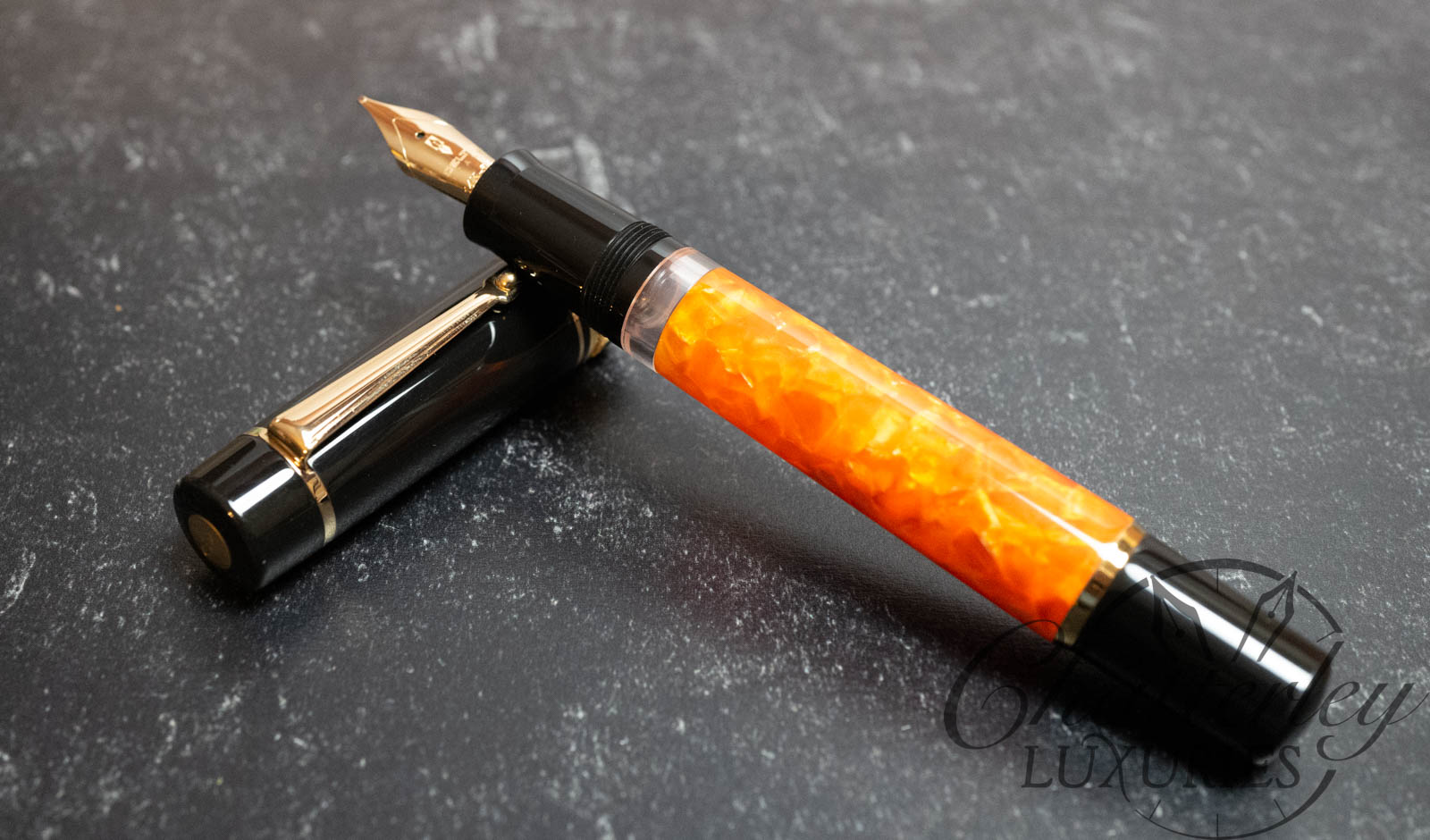 Delta Dolce Vita Original Piston Fountain Pen Vermeil Yellow Gold Trim